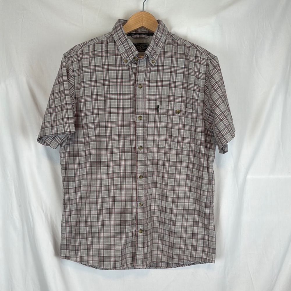 Men's G.H. Bass & Co. Gray Casual Button Down Collared Shirt Short Sleeves Large